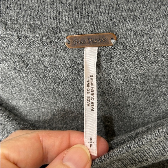 FREE PEOPLE Jamie Knit Sweater Dark Heather Gray Size Small - Picture 6 of 16